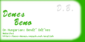 denes beno business card